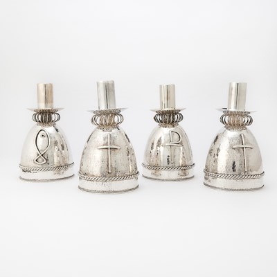 Lot 213 - A Set of Four American Sterling Silver Candlesticks