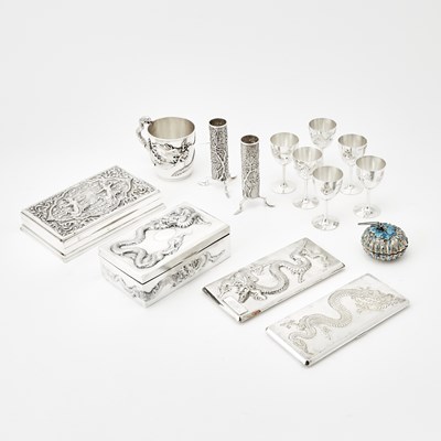 Lot 337 - Group of Chinese Export Silver Wares