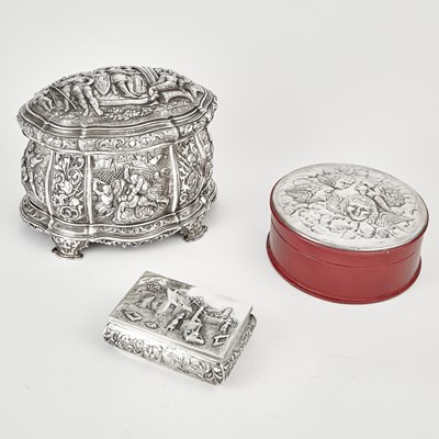 Lot 3186 - Continental Silver-Plated Jewelry Box