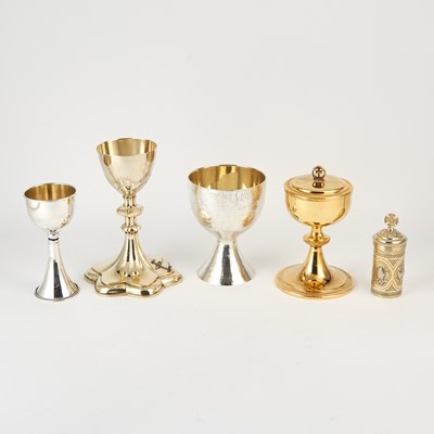 Lot 3187 - Group of Sterling Silver and Other Metals Liturgical Wares
