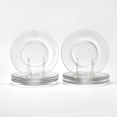 Lot 193 - Set of Eight Molded Glass Presentation Plates Etched With the Seal of the United States Senate