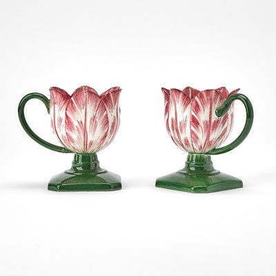 Lot 258 - Pair of Italian Faience "Tulip" Mugs