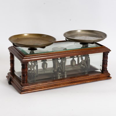 Lot 114 - Mahogany and Glass Springer Torsion Balance