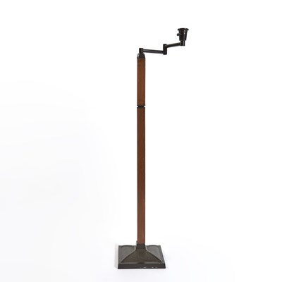 Lot 414 - Oak and Metal Floor Lamp