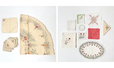 Lot 371 - Group of Embroidered Table Linens