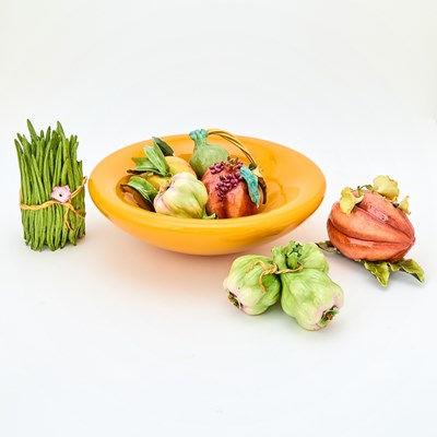 Lot 388 - Seven Katherine Houston Porcelain Models of Fruits and Vegetables