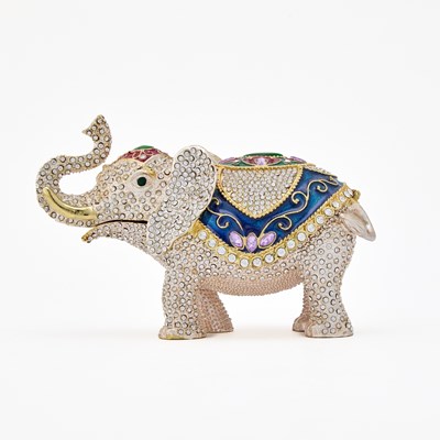 Lot 3349 - Jeweled Elephant Box