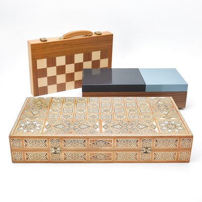 Lot 3249 - Three Wooden Game Boards/Boxes