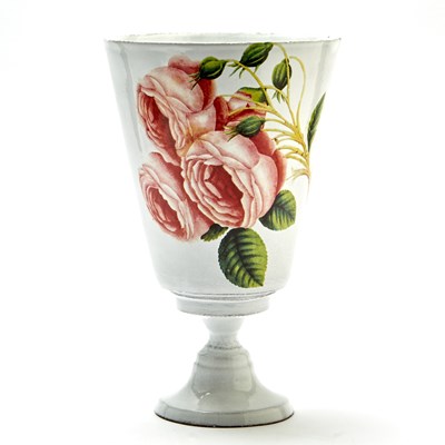 Lot 3230 - John Derian and Astier de Villatte Transfer Decorated Ceramic Vase