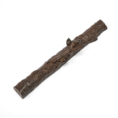 Lot 3248 - Brown Enameled Metal "Oak Trunk" Desk Weight