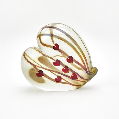 Lot 3216 - Steven Correia Glass Heart-Form Paperweight