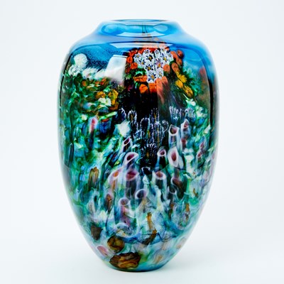 Lot 3306 - Shaun E. Messenger Blown Glass "Landscape Series Vase"