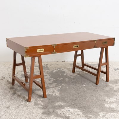 Lot 250 - Brown Lacquer Campaign Desk