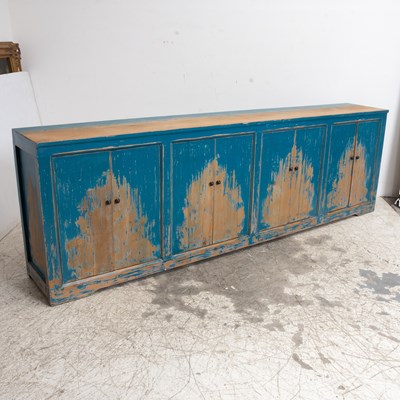 Lot 151 - Blue Painted Low Sideboard