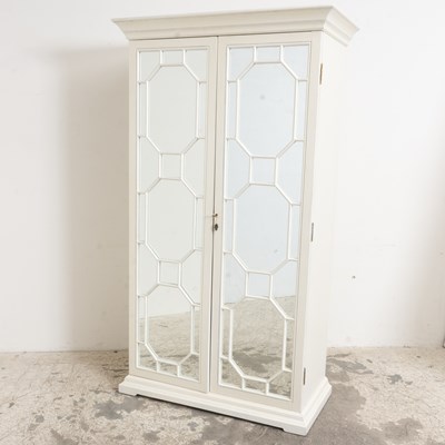 Lot 262 - White Painted Mirrored Armoire