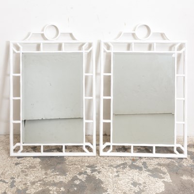 Lot 166 - Pair of Trellis Framed Mirrors