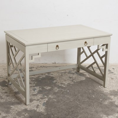 Lot 179 - White Painted Trellis Desk