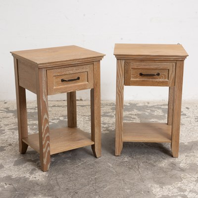 Lot 167 - Pair of Cerused Oak Bedside Tables