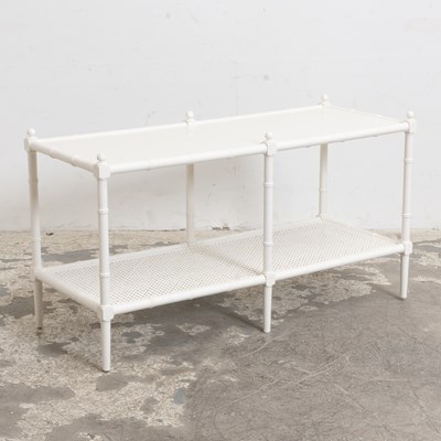 Lot 195 - White Painted Faux Bamboo Two-Tier Low Table