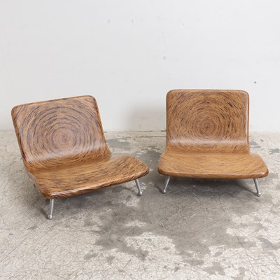 Lot 253 - Pair of Mid Century Modern Style Low Chairs