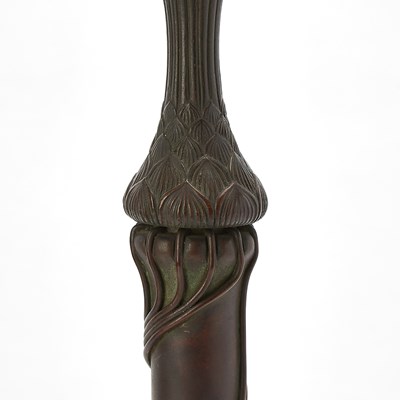 Lot 233 - Tiffany Studios Bronze and Leaded Glass Peony Table Lamp