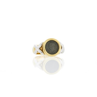 Lot 1032 - Two-Color Gold and Bronze Coin Ring