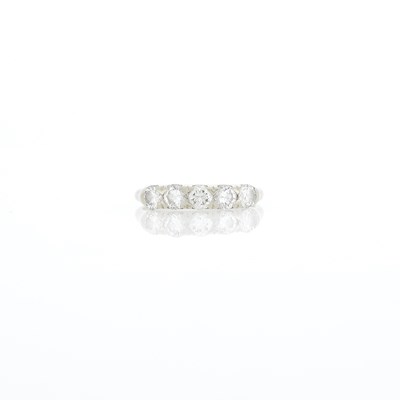 Lot 1285 - Shreve, Crump and Lowe White Gold and Diamond Band Ring