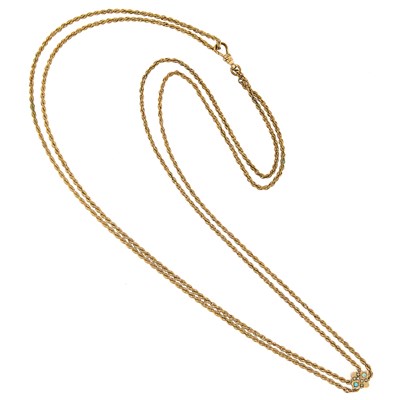 Lot 1234 - Antique Gilt-Metal, Low Karat Gold, Opal and Split Pearl Watch Fob