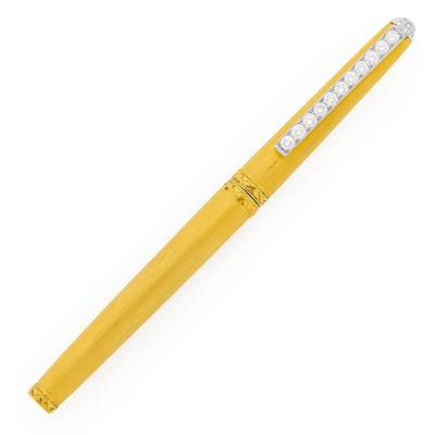 Lot 1249 - Diamond and Gold Ballpoint Pen