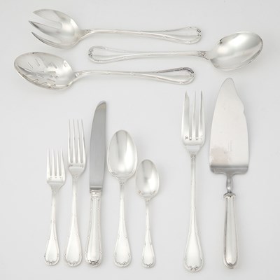 Lot 356 - Christofle Silver Plated "Rubans" Pattern Flatware Service