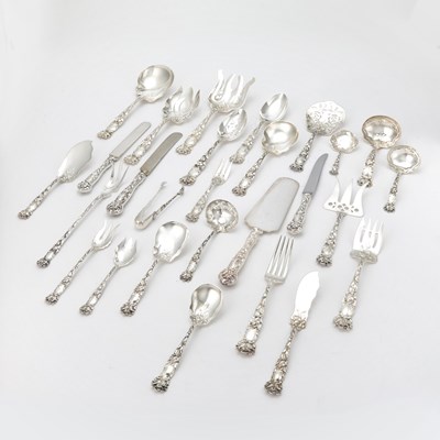Lot 212 - Alvin Sterling Silver 'Bridal Rose' Pattern Part Flatware Service