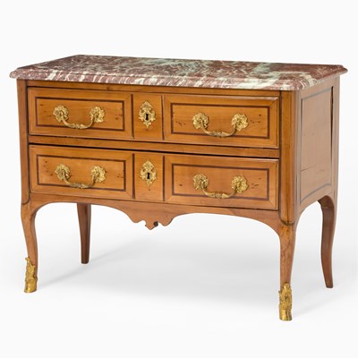 Lot 546 - Louis XV Gilt Bronze Mounted Kingwood Inlaid Cherry Commode