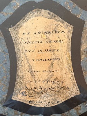 Lot 484 - Italian Baroque Scagliola Panel, Signed Carolus Fontanelli, Venice, dated 1659