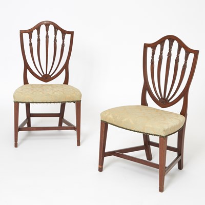 Lot 142 - Pair of Federal Mahogany Shieldback Side Chairs