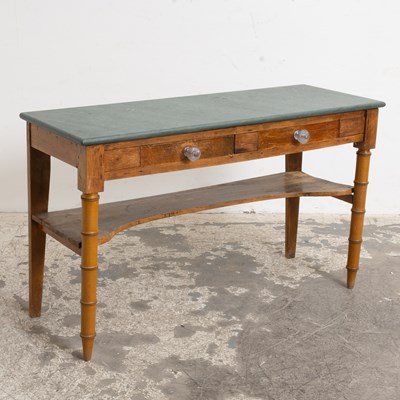 Lot 178 - Marble Top Pine Console
