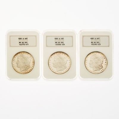 Lot 34 - United States - Group of Morgan Dollars - NGC MS-64 DPL