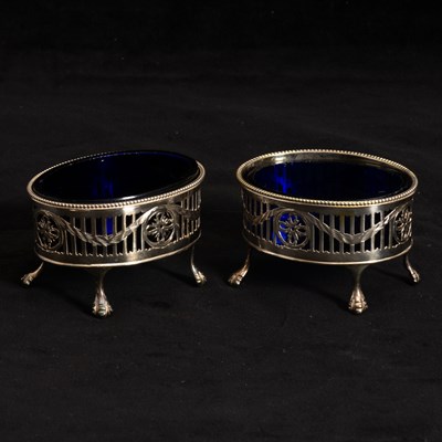Lot 204 - Pair English Silver Open Salts