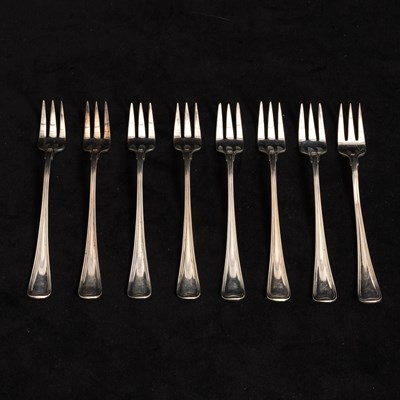 Lot 210 - Set of Eight Sterling Silver Dessert Forks