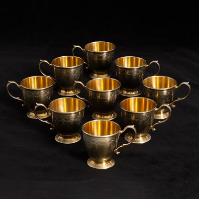 Lot 214 - Set of Nine Tiffany & Co. Sterling Silver Cups