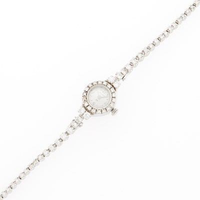 Lot 1275 - Bulova White Gold and Diamond Wristwatch