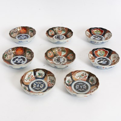 Lot 218 - Set of Eight Imari Pattern Chinese Export Bowls