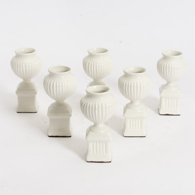 Lot 219 - Set of Six Glazed Ceramic Miniature Vases
