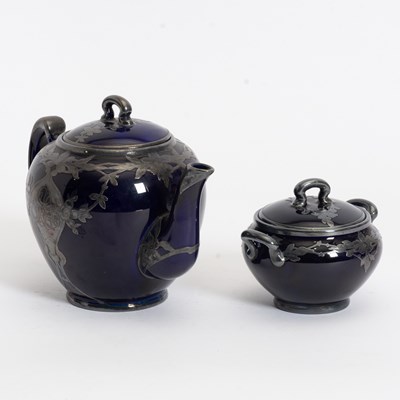 Lot 220 - Lenox Cobalt Porcelain Teapot and Sugar Bowl