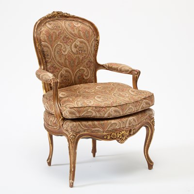 Lot 309 - Louis XV Style Giltwood Fauteuil