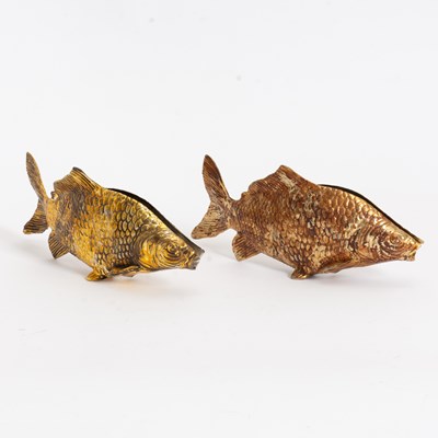 Lot 225 - Pair of Gilt Metal Fish Form Napkin Holders