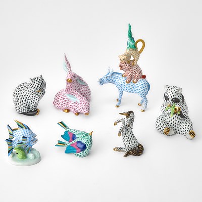 Lot 3082 - Group of Herend Hand-Painted Porcelain Animalier Figures