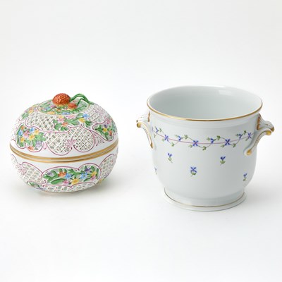 Lot 3031 - Two Herend Hand-Painted Porcelain Articles