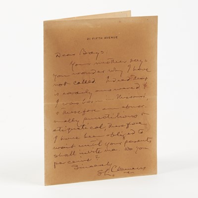 Lot 115 - Samuel Clemens autograph note signed