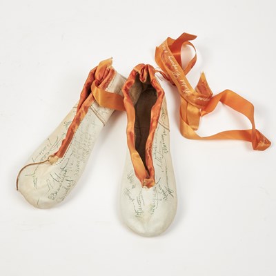 Lot 65 - Leningrad Ballet signed slippers from their 1964 U.S. tour