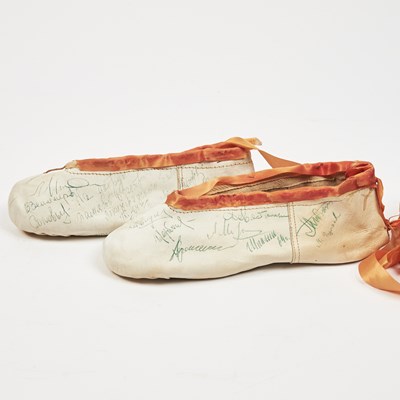 Lot 65 - Leningrad Ballet signed slippers from their 1964 U.S. tour
